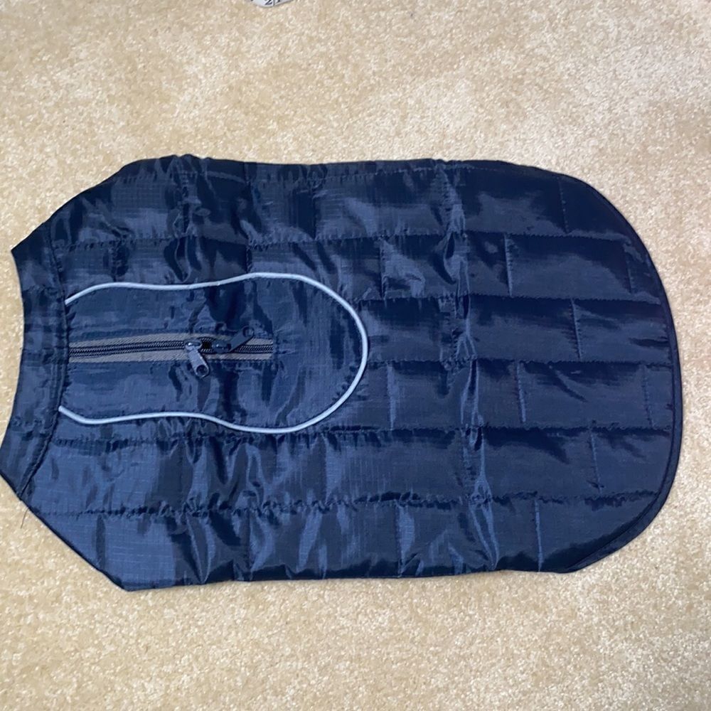 Dog Coat Water Resistant Navy and Gray NWT